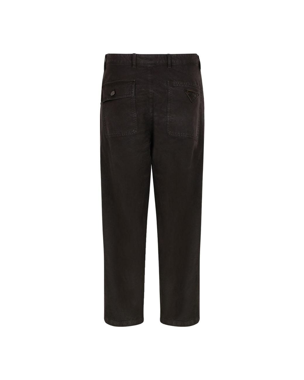 Prada Black Logo Detailed Wide-Leg Jeans for men