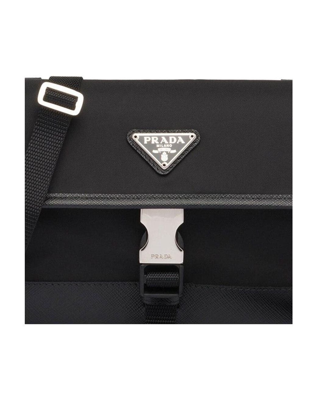 Prada Black Re-Nylon And Saffiano Leather Smartphone Case for men