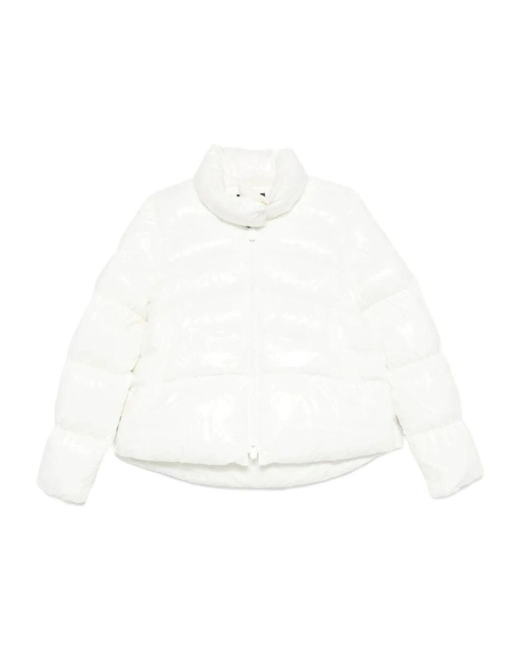 Pinko White Long-Sleeved Zip-Up Down Jacket