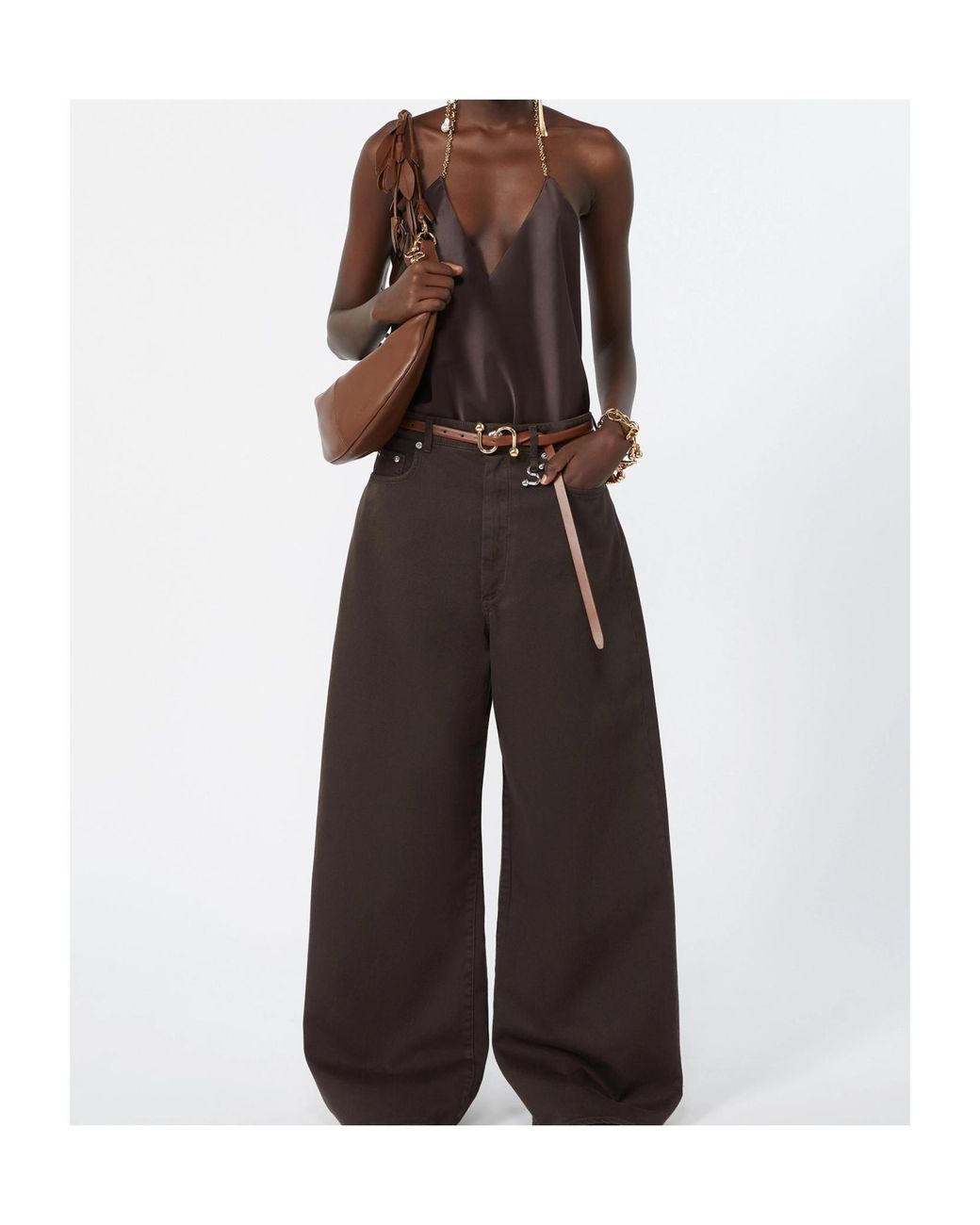 Sportmax Purple Spxpiombo V-Neck Chain-Strap Top