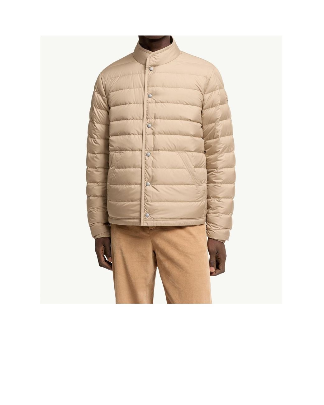 Moncler Natural Clorin Stand-Collar Padded Jacket for men