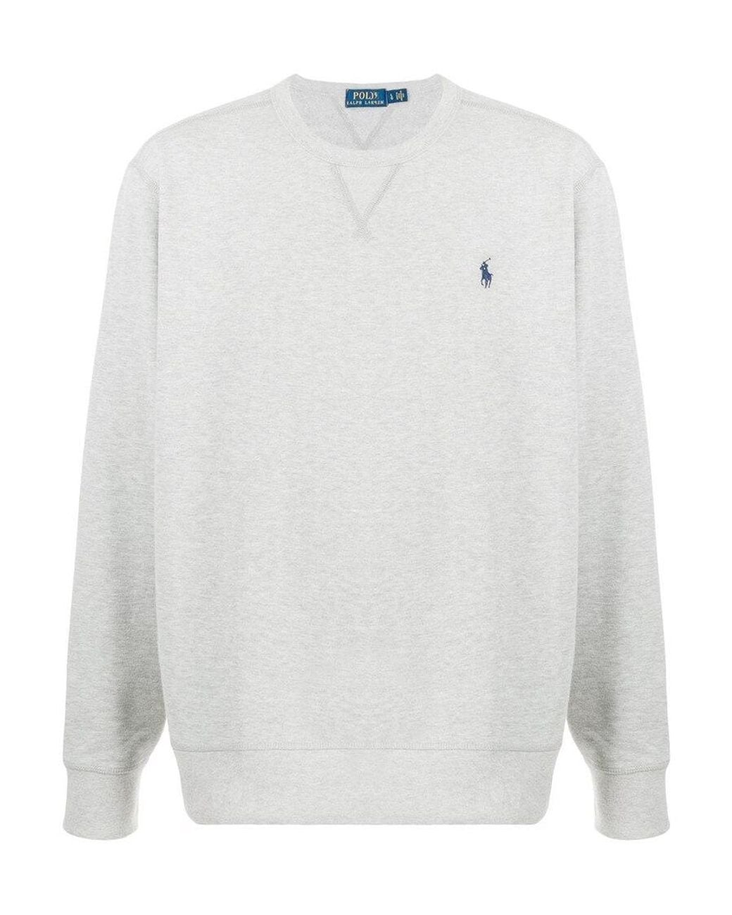 Polo Ralph Lauren White Logo Embroidered Sweatshirt for men