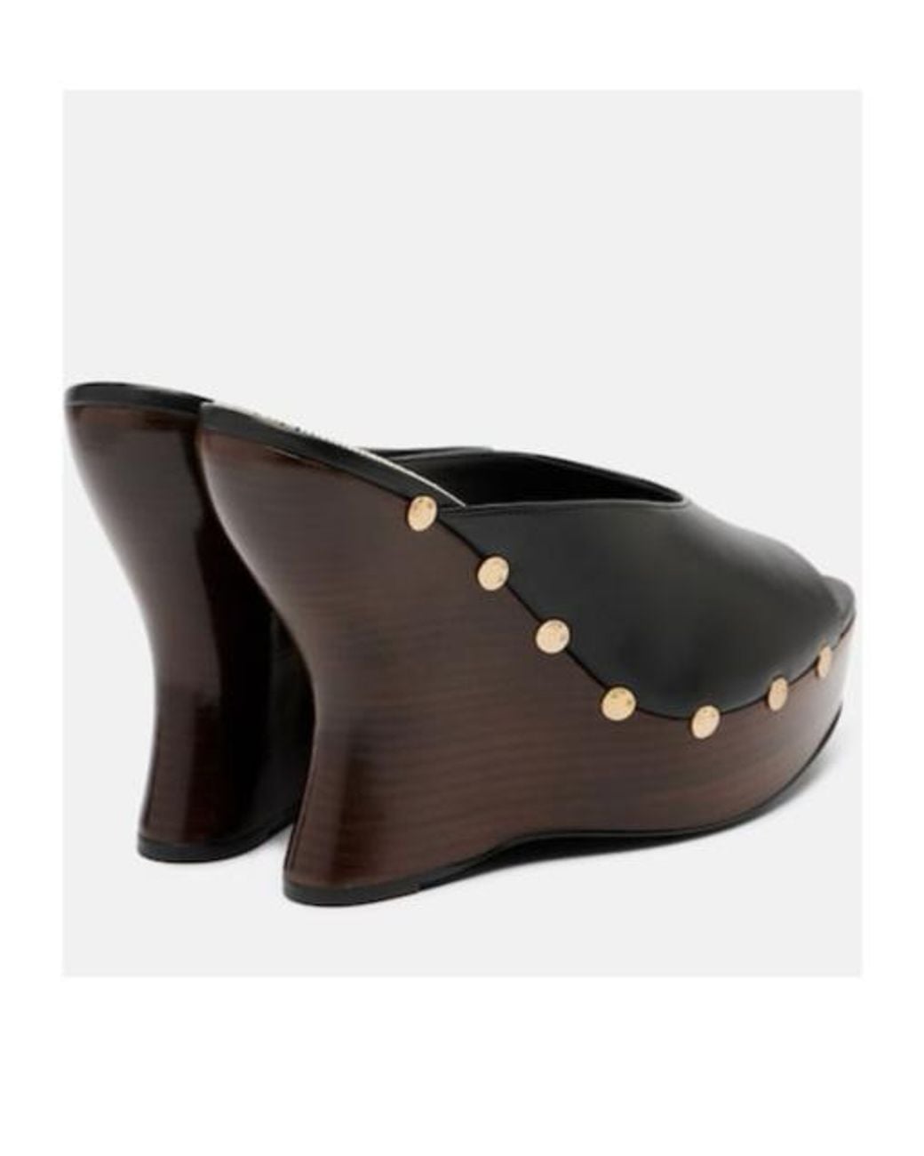 Magda Butrym Black 115 Studded Leather Wedge Mules