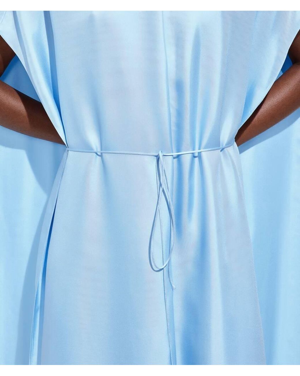 Bottega Veneta Blue Silk Twill Shirt Dress