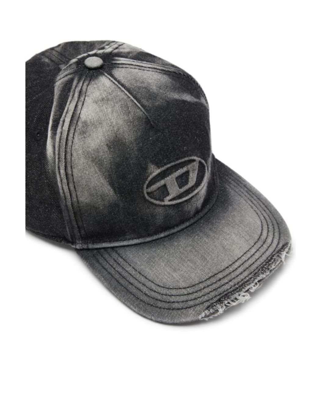 DIESEL White C-Seymon Logo Embossed Distressed Cap for men