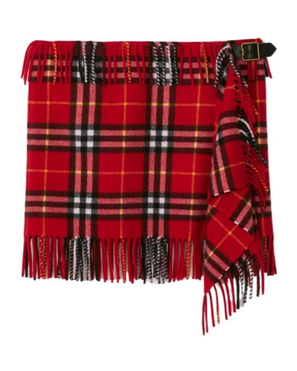 Burberry Red Tartan-Pattern Skirt