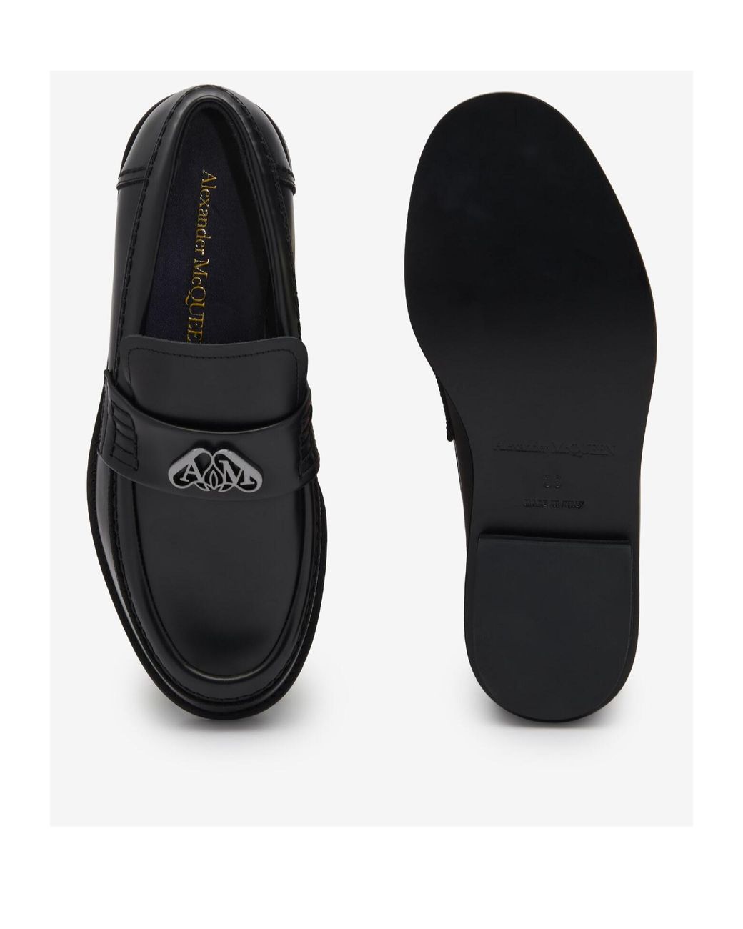 McQueen Black Seal Slip-On Loafers
