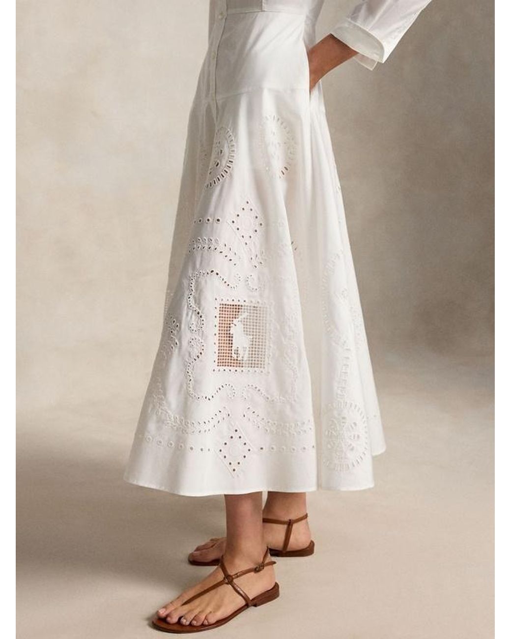 Polo Ralph Lauren White Broderie Shirt Dress