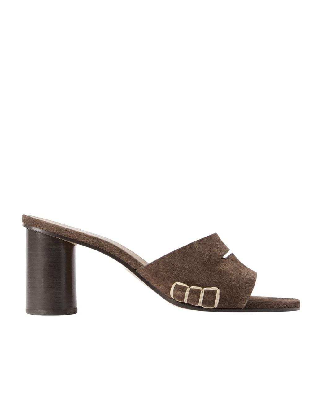 J.W. Anderson Brown Loafer Whipstitched Suede Mules