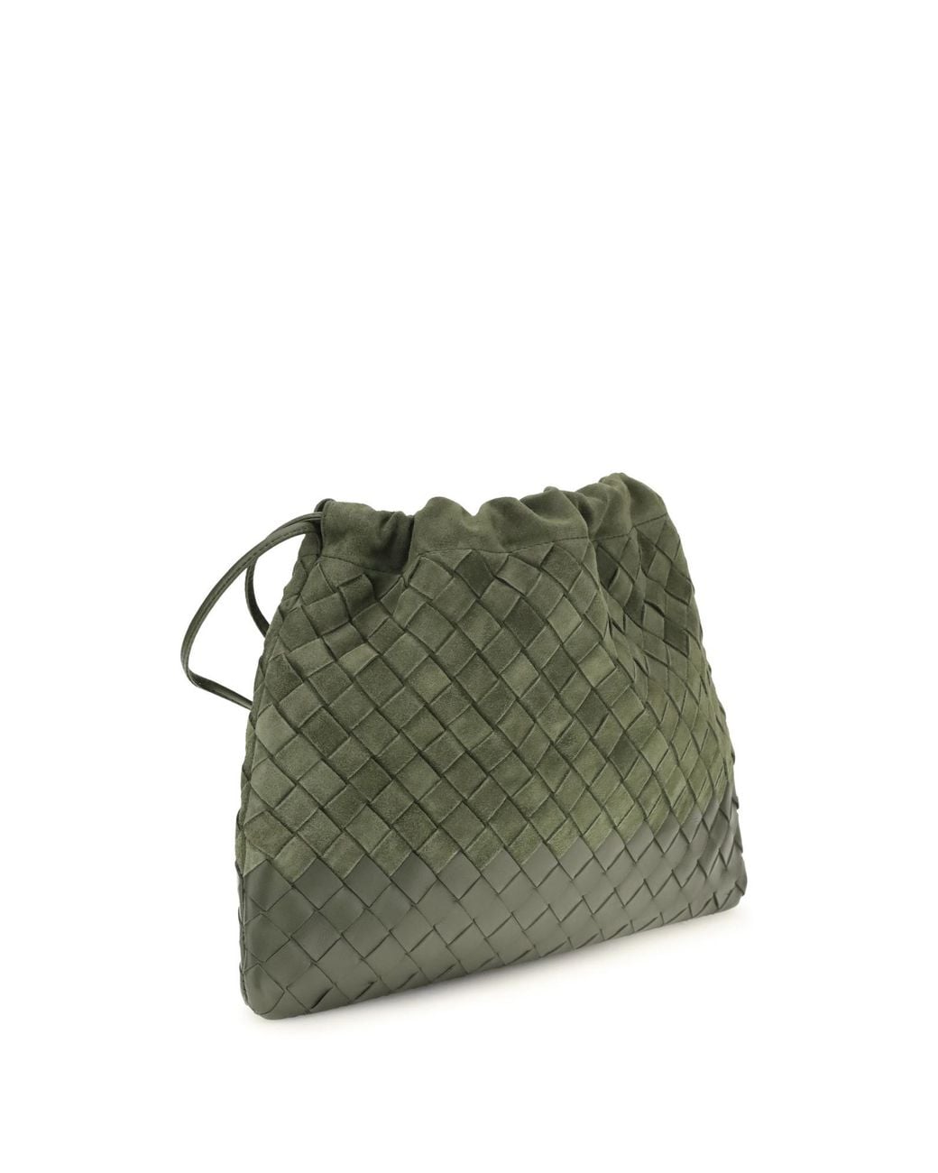 Bottega Veneta Green Medium Intrecciato Clutch Bag