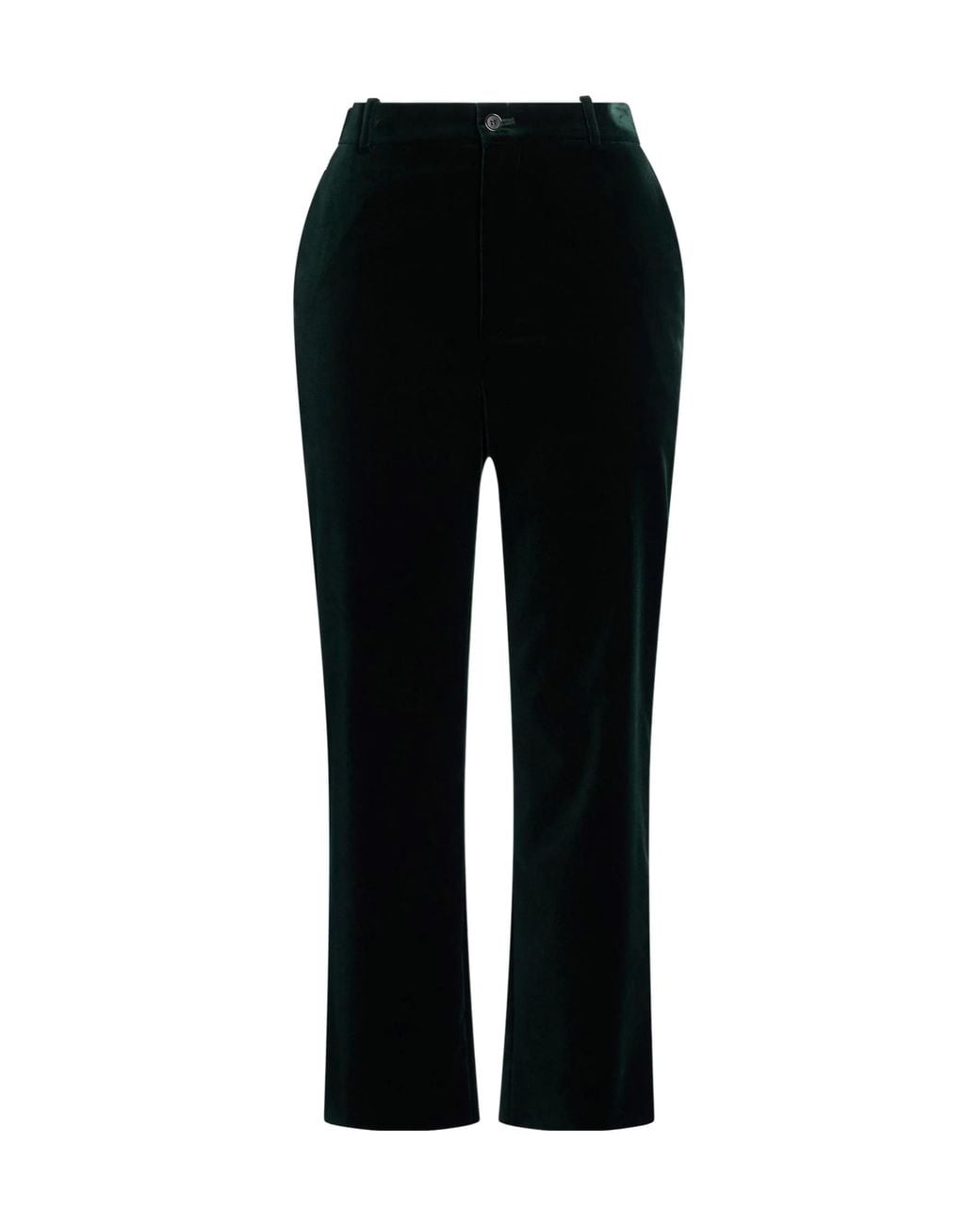 Saint Laurent Black Straight-Leg Velvet Pants