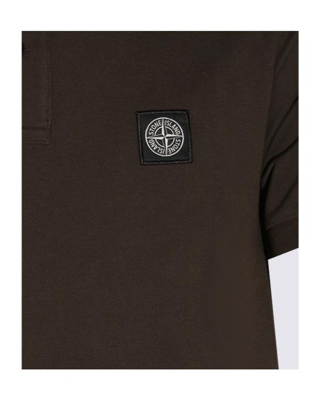 Stone Island Black Logo-Patch Polo Shirt for men