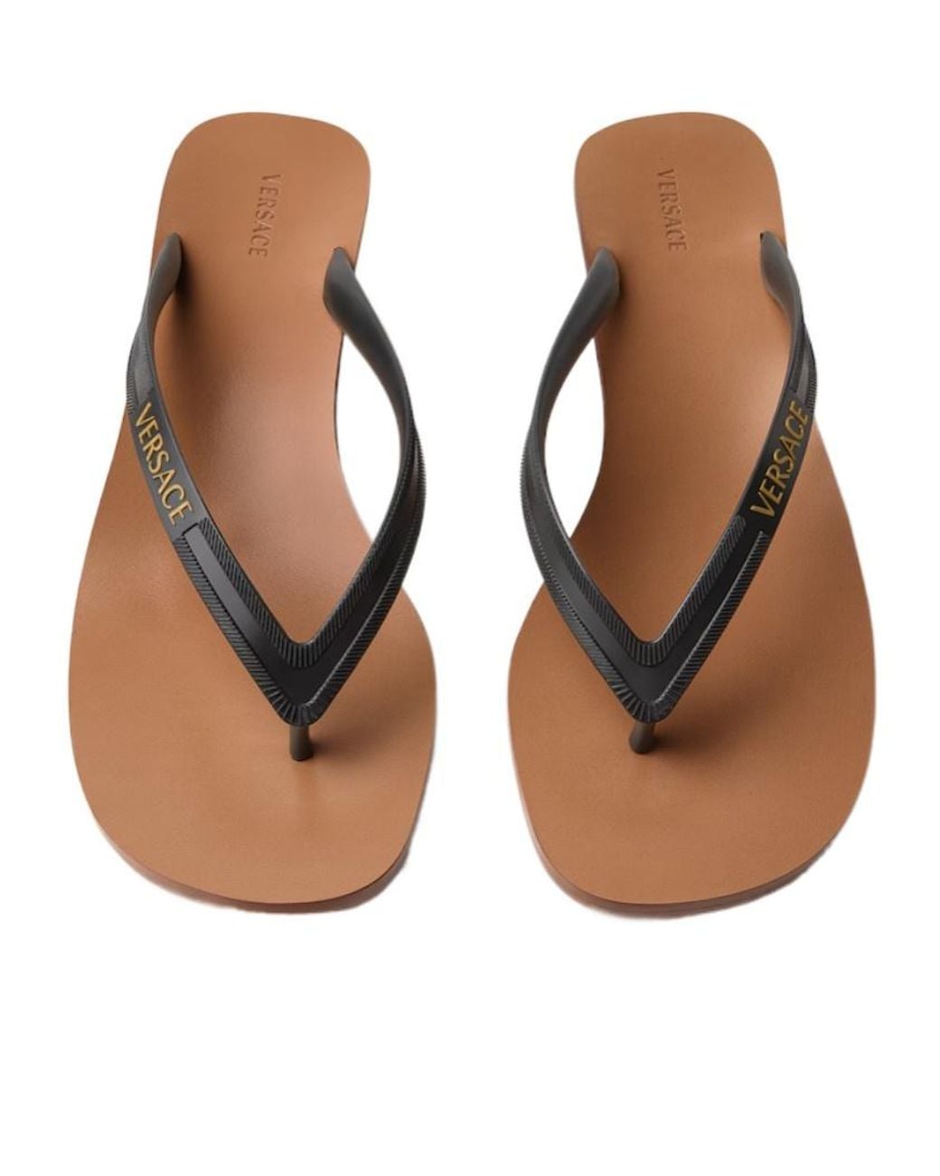 Versace Brown Sophie Thong Heeled Mules