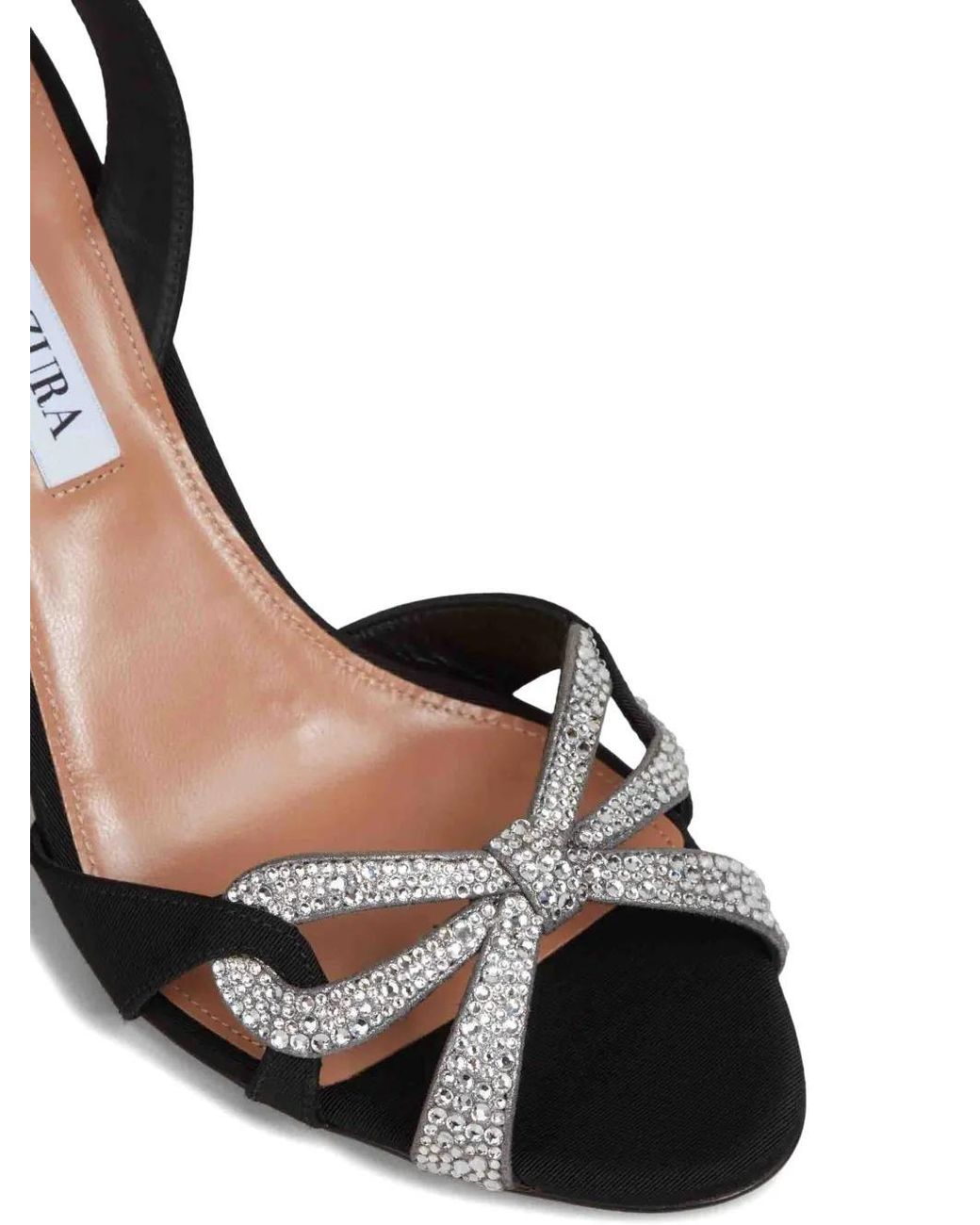 Aquazzura Metallic Crystal-Embellished Slingback High Heels