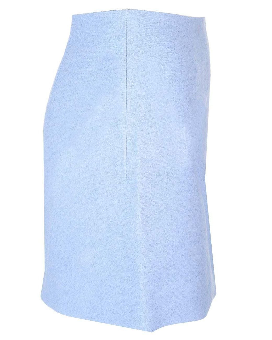 Patou Blue High-Waisted Zipped Mini Skirt