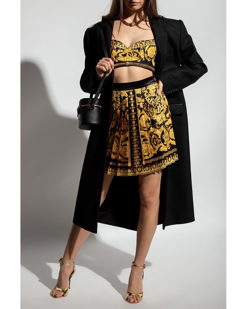 Versace Metallic Baroque Printed Mini Skirt