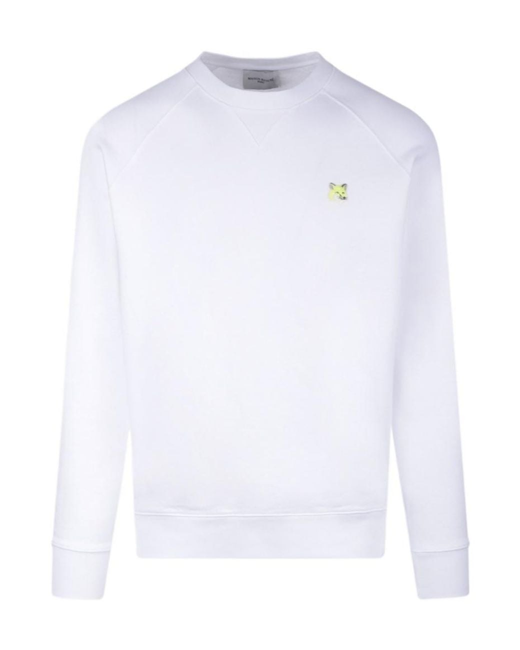 Maison Kitsuné White Fox Head-Embroidered Crew-Neck Sweatshirt for men