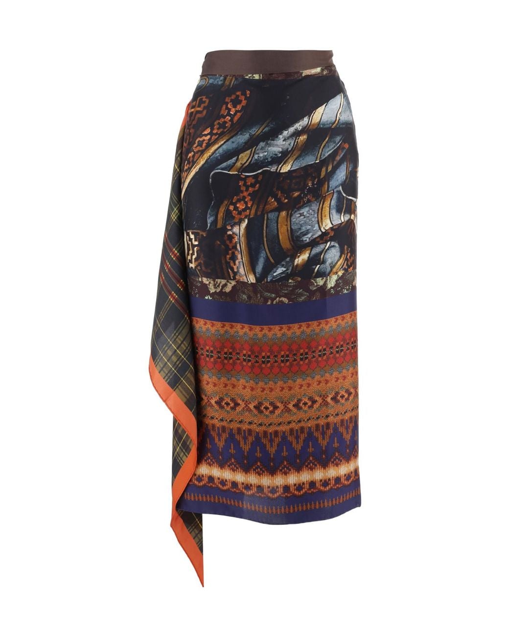 Dries Van Noten Multicolor Long Wrap Scarf-Skirt
