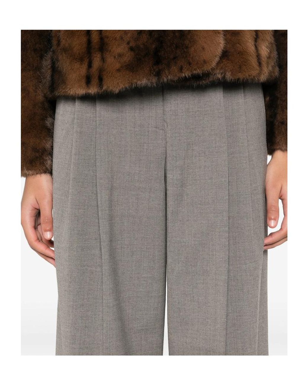 By Malene Birger Gray Cymbaria High-Waist Trousers