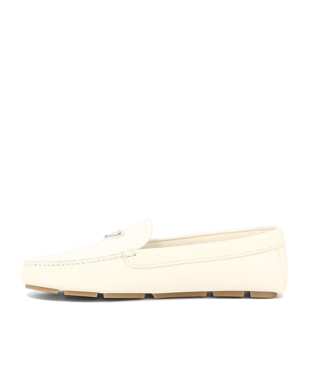 Prada Natural Logo Plaque Slip-On Loafers for men