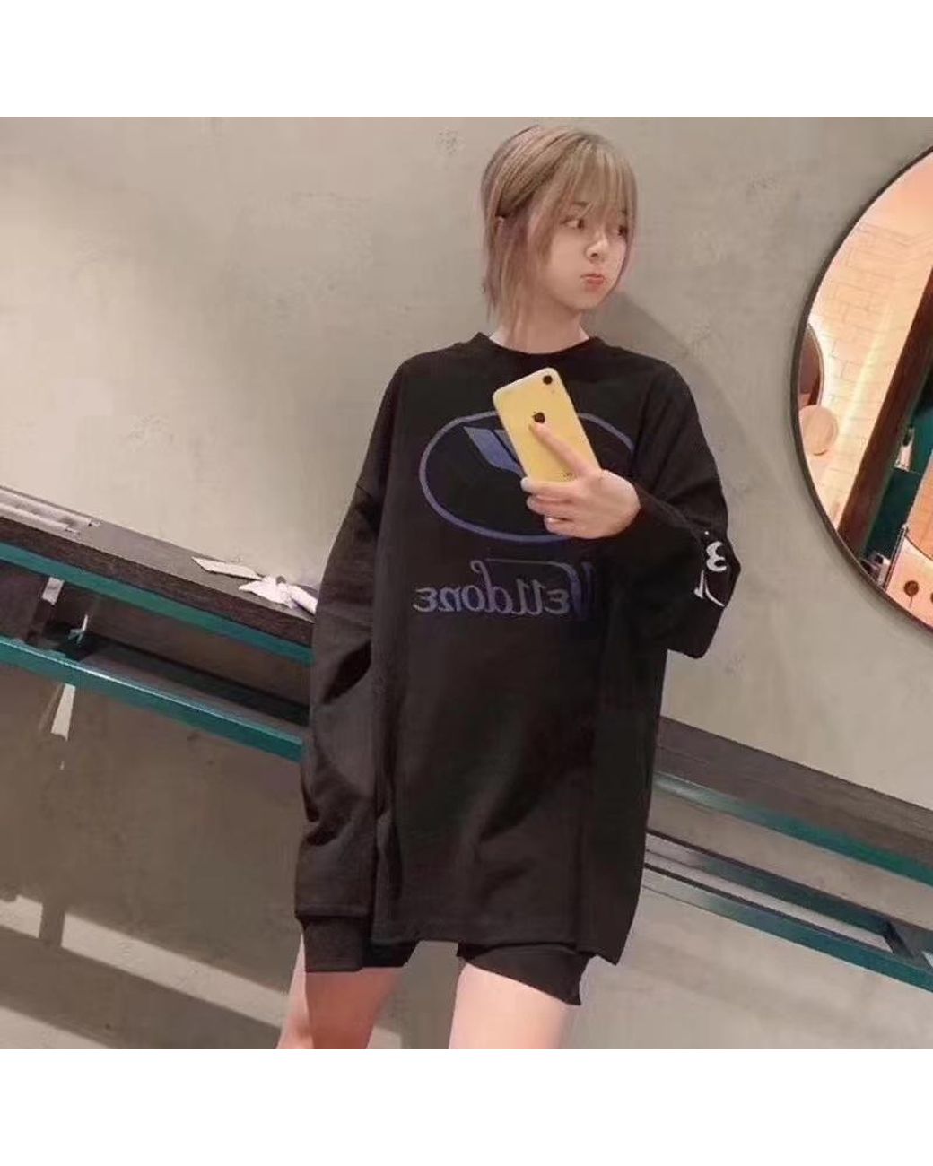 we11done Black Oversized Logo Sweatshirt for men