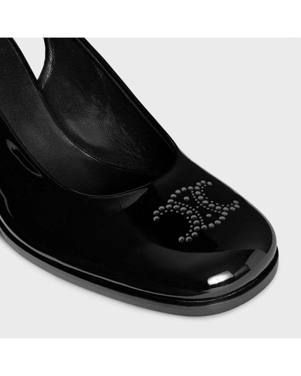 Céline Black Lily Perforated Triomphe Slingback