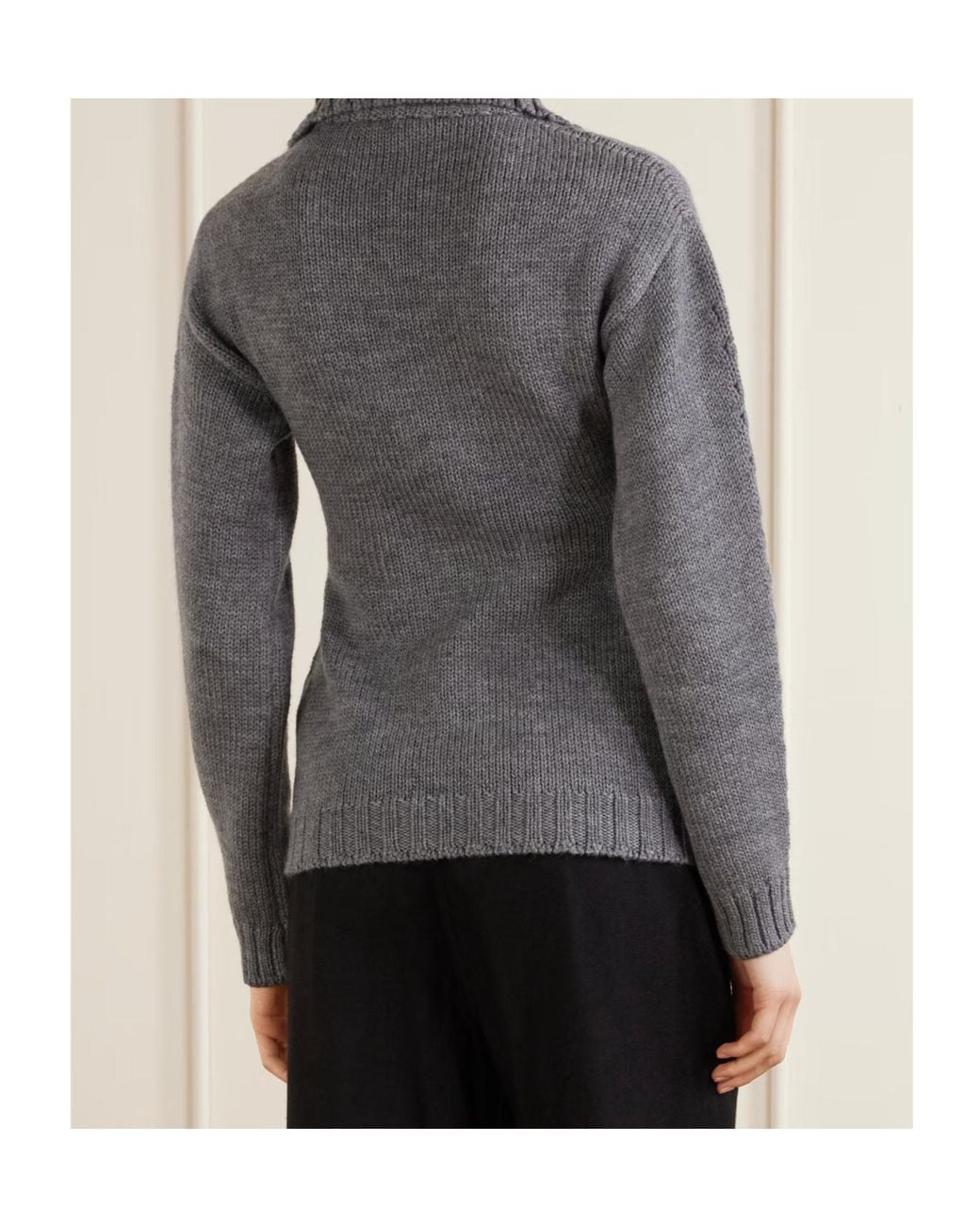 Jil Sander Gray Ribbed-Knit Sweater