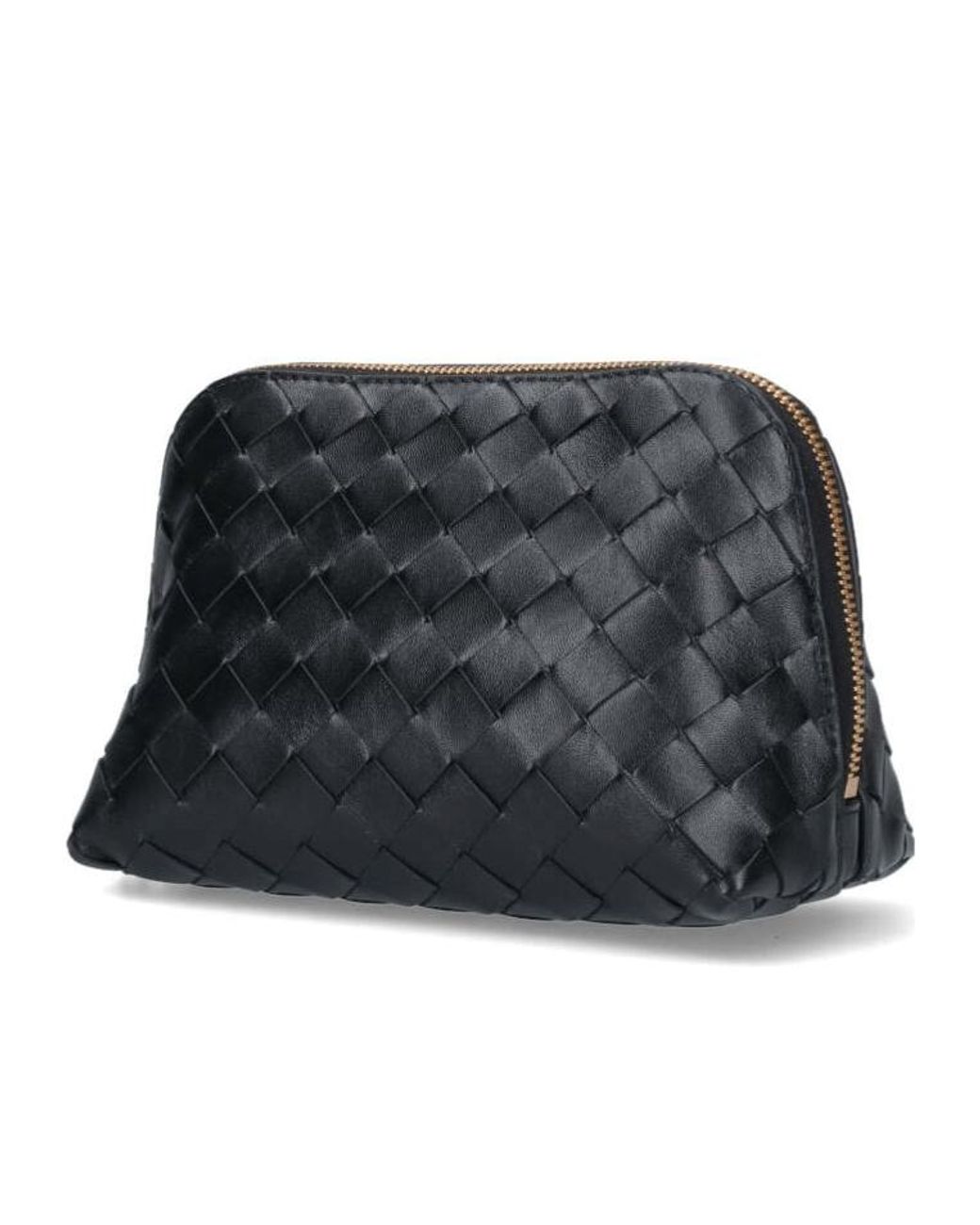 Bottega Veneta Black Intrecciato Medium Half-Moon Beauty Pouch