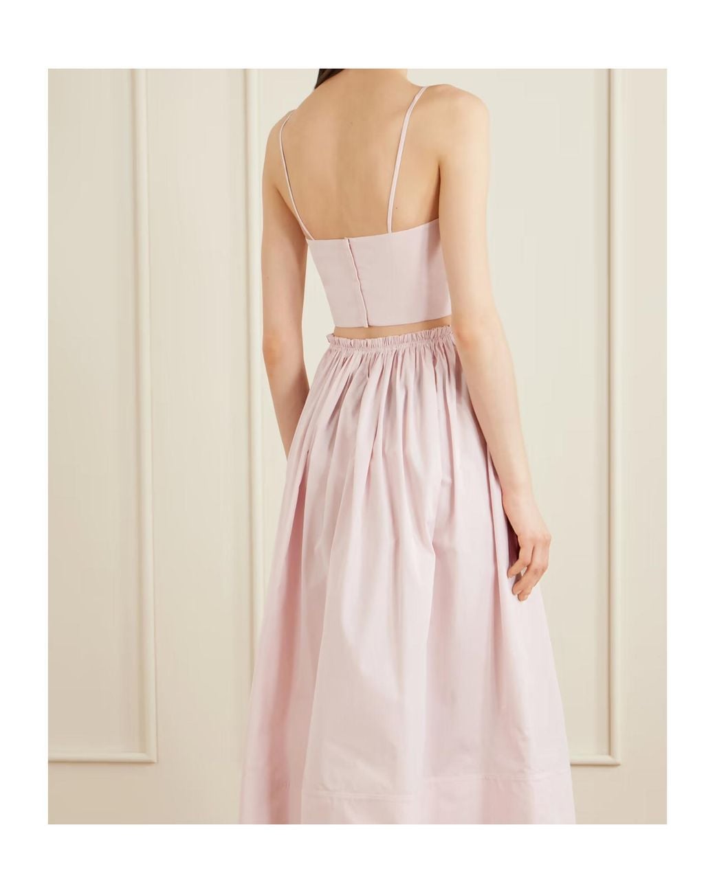 Gabriela Hearst Pink Nadir Cropped Cotton-Poplin Top