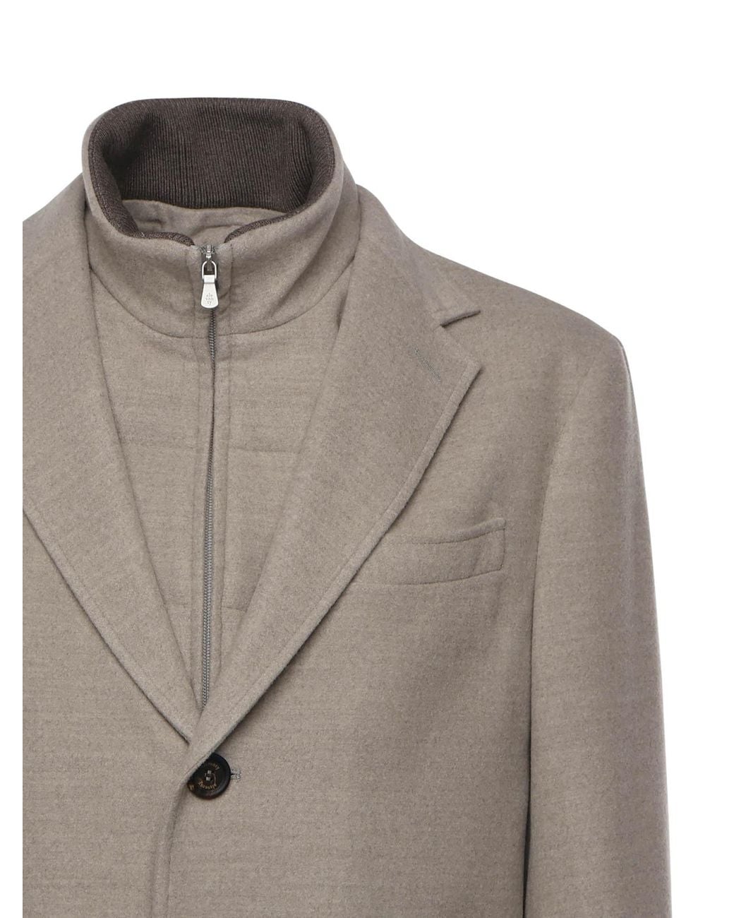 Eleventy Gray Single Breasted Coat for men