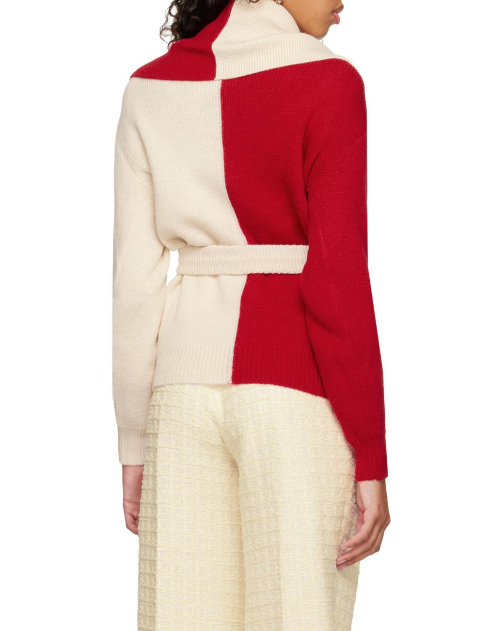 Gucci Red Long Sleeved Two-Toned Jumper