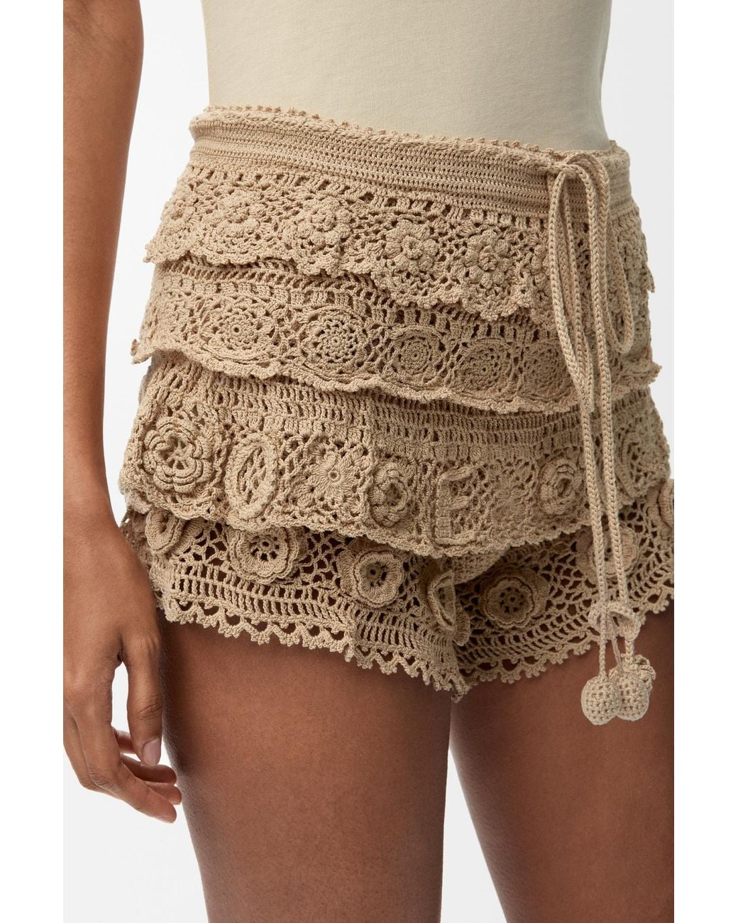 Loewe Natural Crochet Shorts