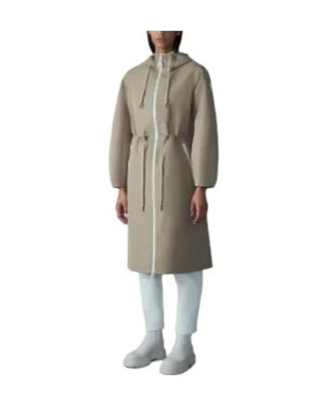 Mackage Natural Mekelle-Z Drawstring Hooded Raincoat