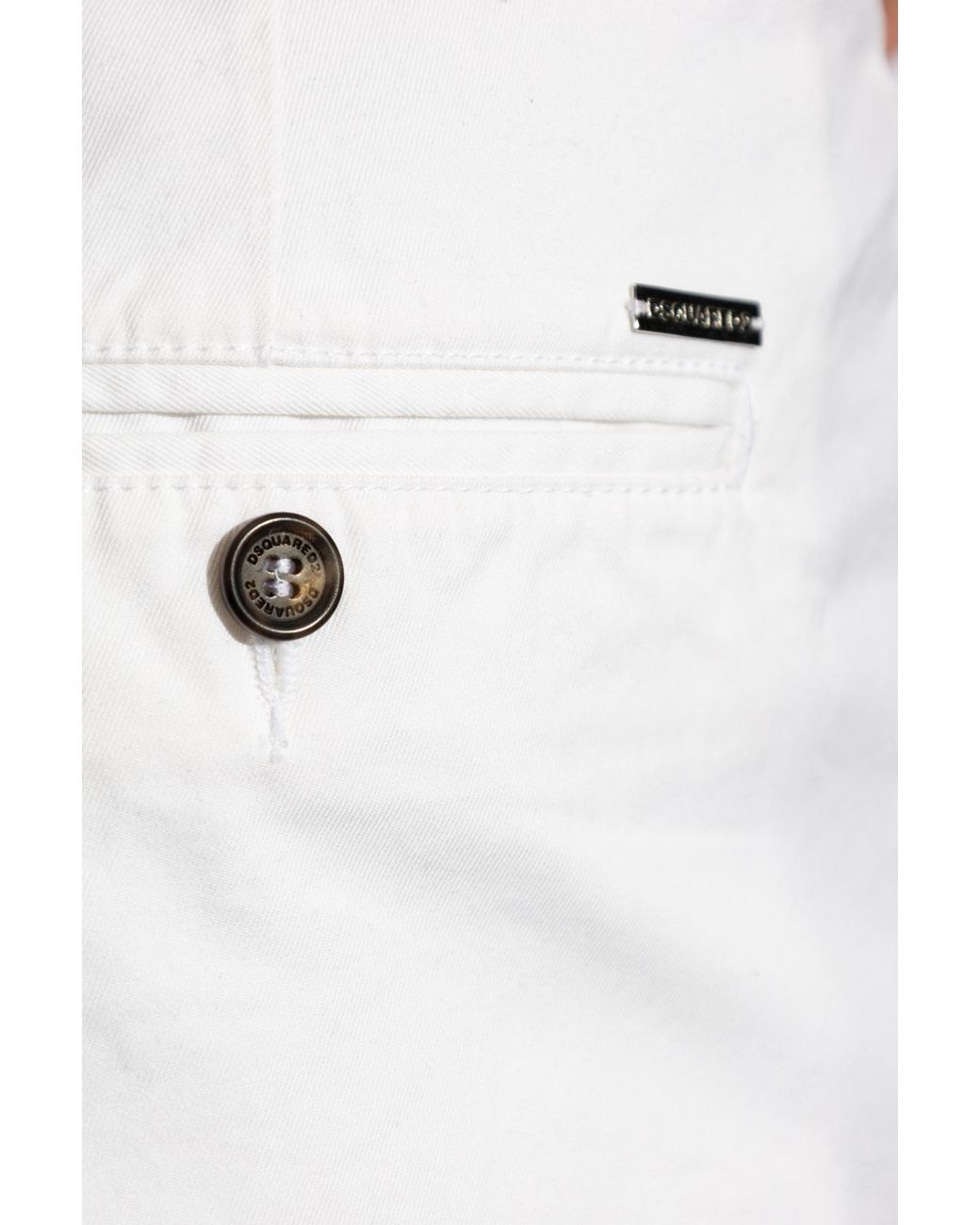 DSquared² White One Pleat Pants for men