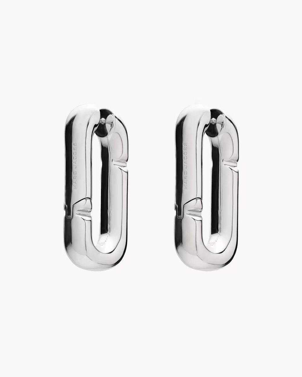 Marc Jacobs White Logo Hoop Earrings