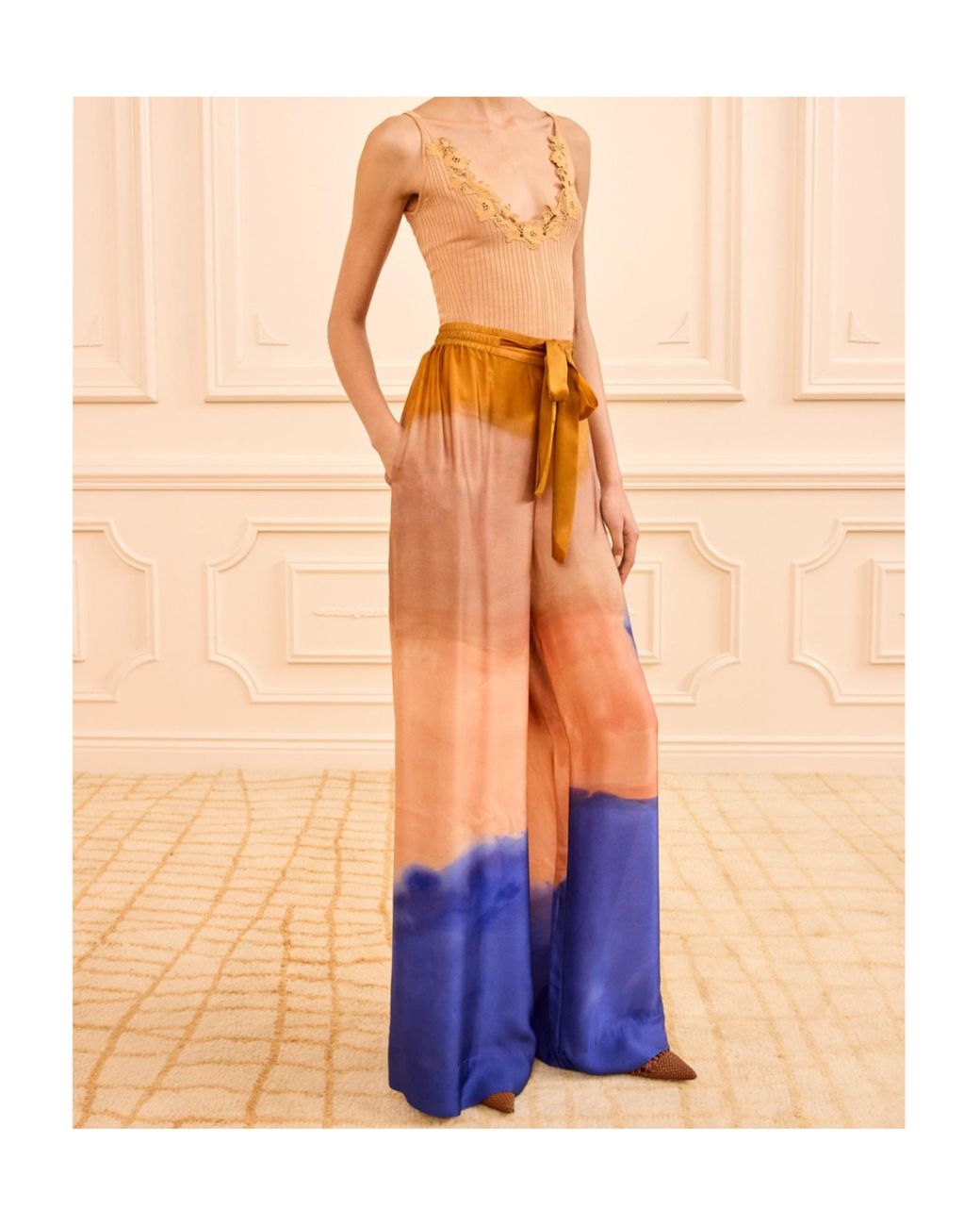 Ulla Johnson Blue High Rise Wide Leg Pants