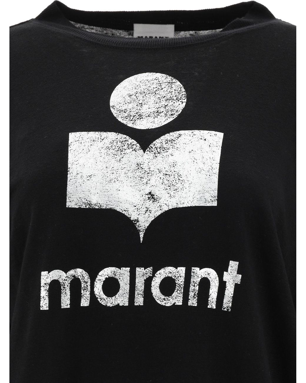Isabel Marant Green Isabel Marant Étoile Logo Printed Long-Sleeved T-Shirt