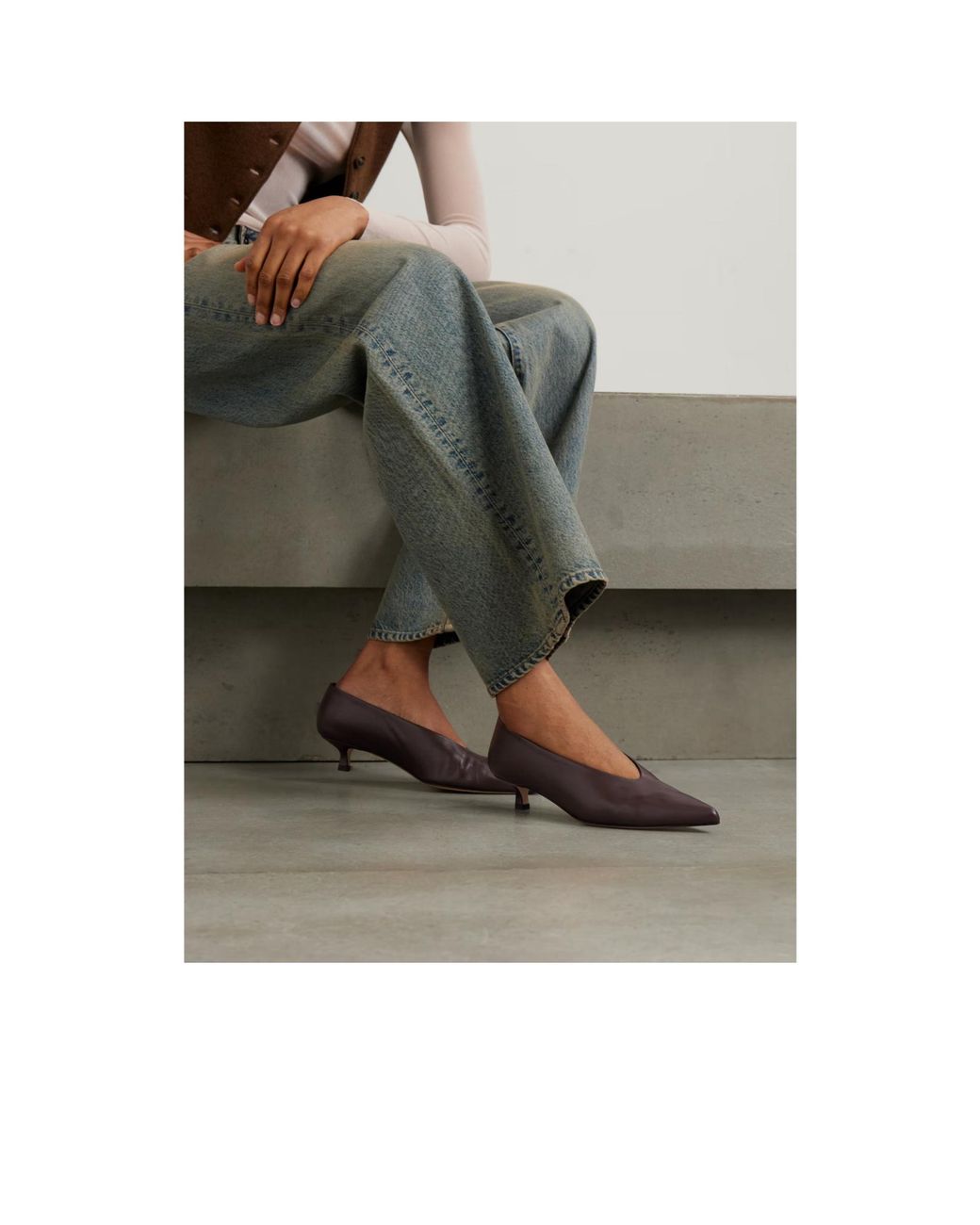 Aeyde Brown Pointed-Toe High Heels