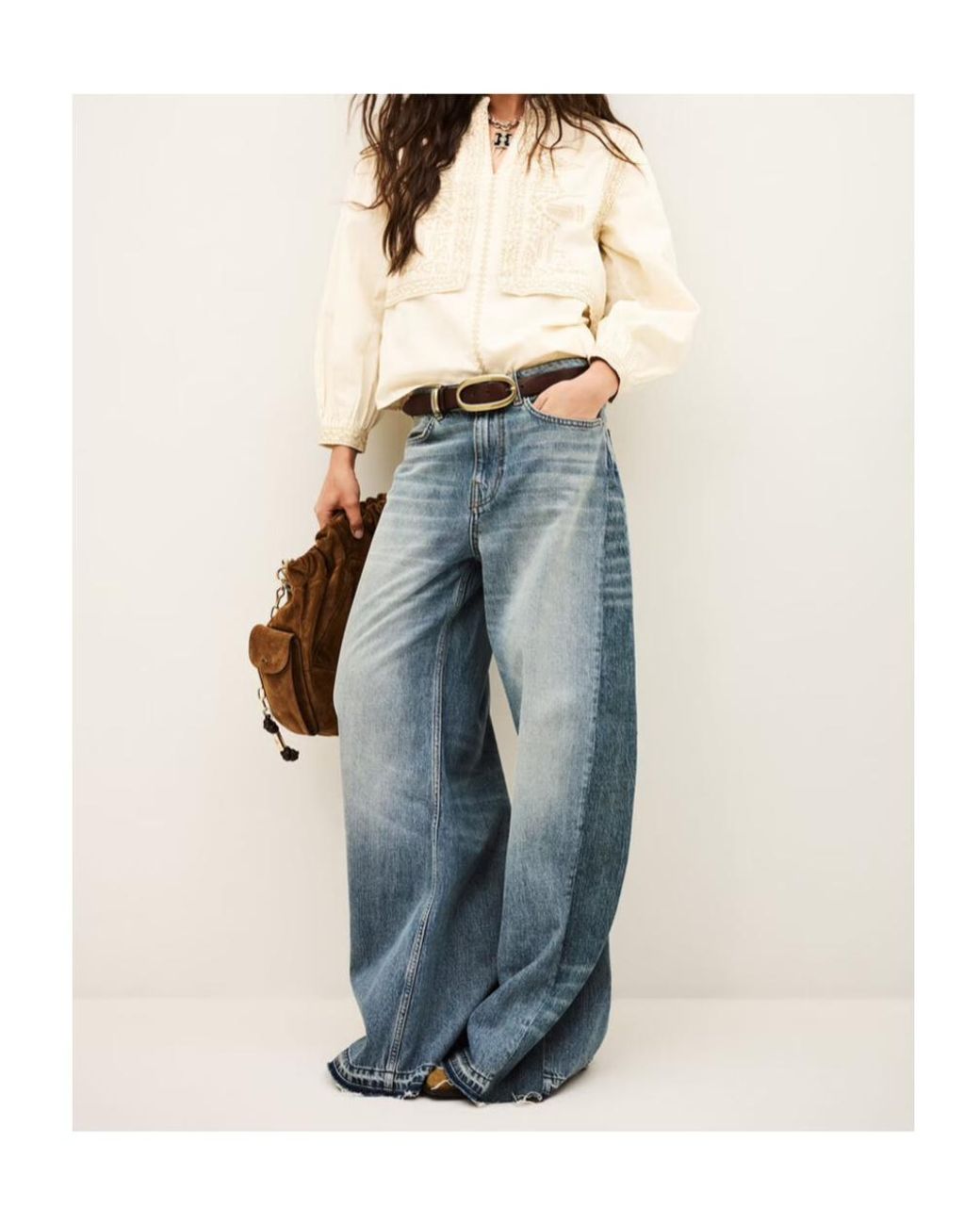 Ba&sh Natural Embroidered Shirt