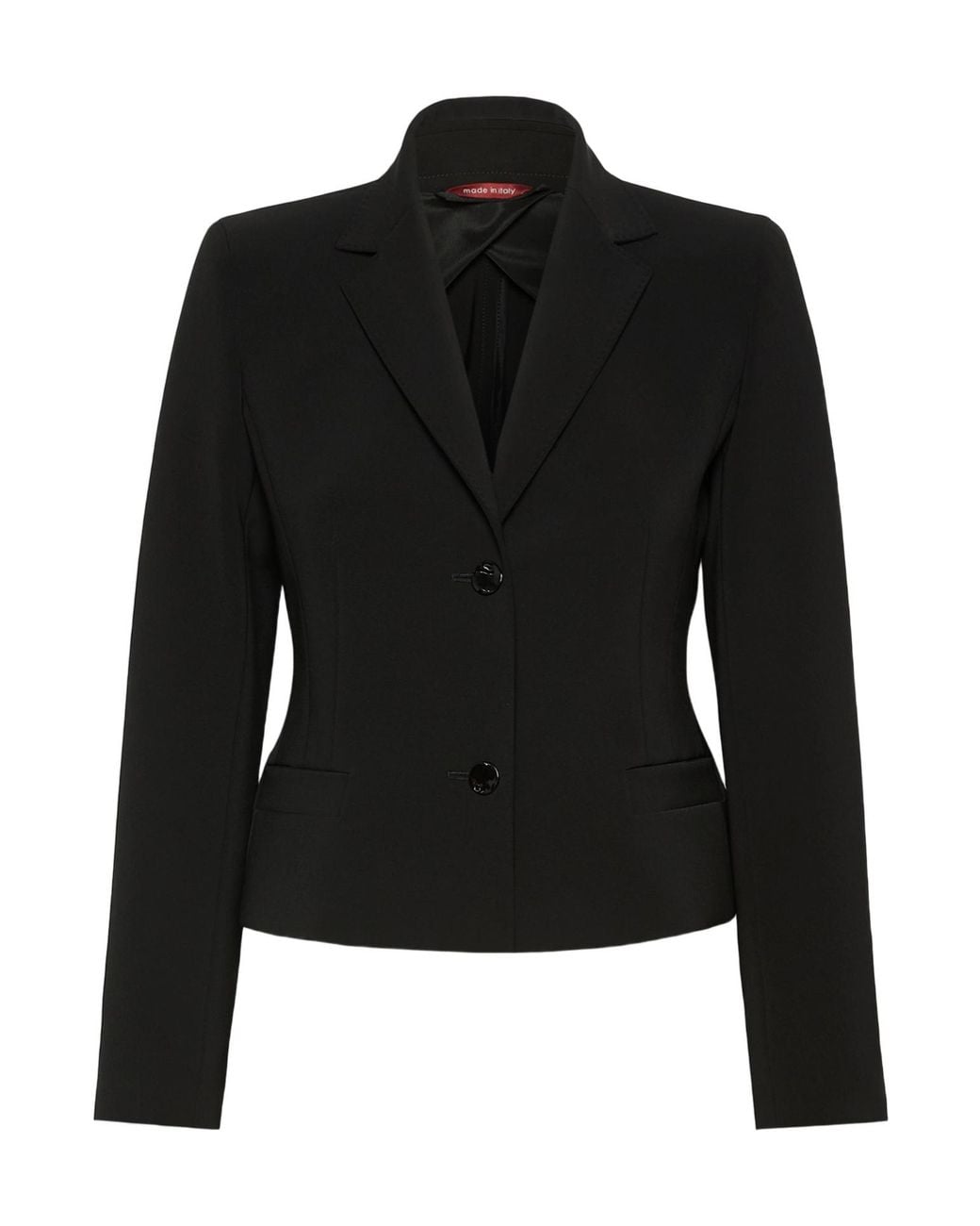 Max Mara Black S Fitted Single-Breasted Blazer
