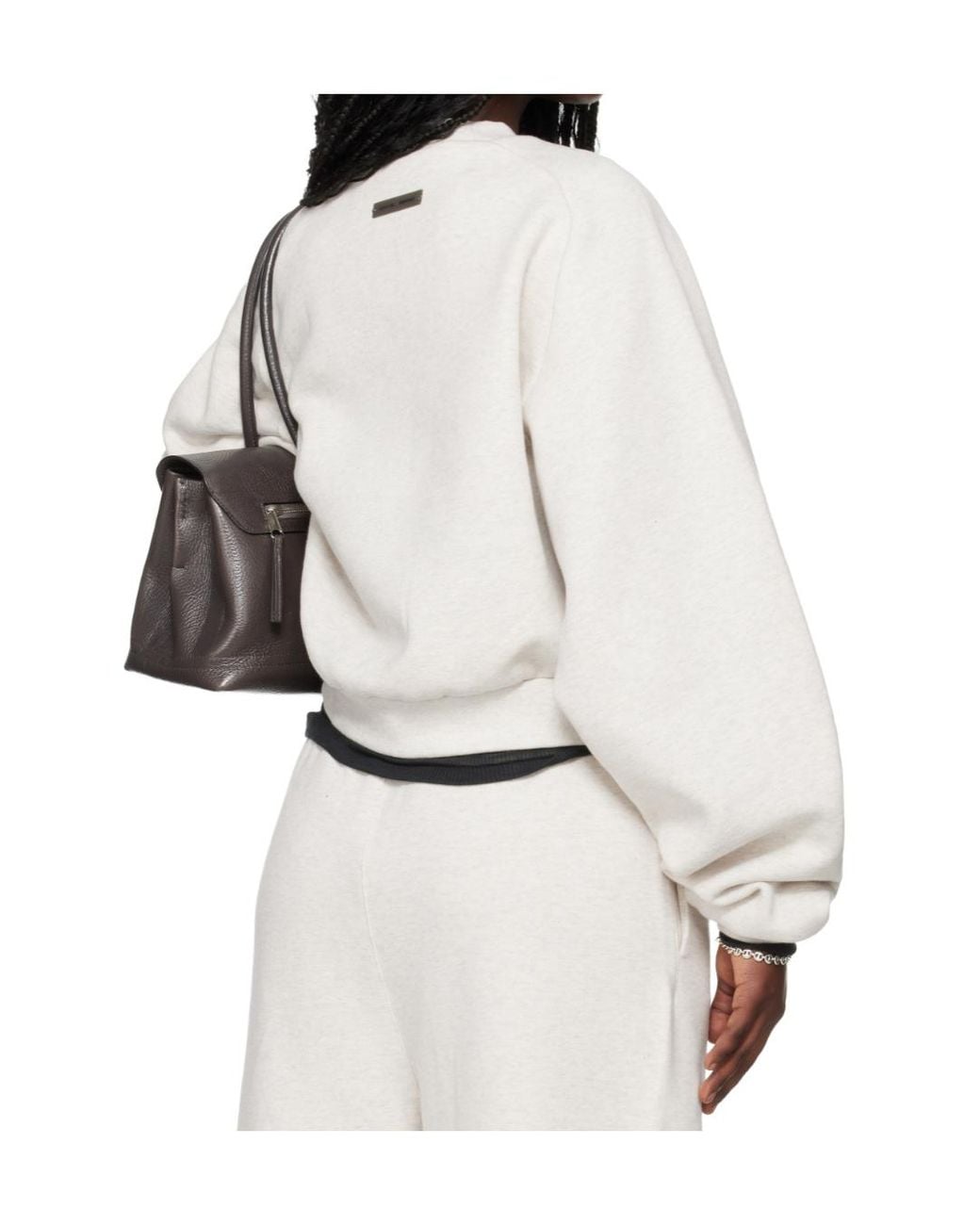 Fear Of God White Long-Sleeved Cropped Sweatshirt