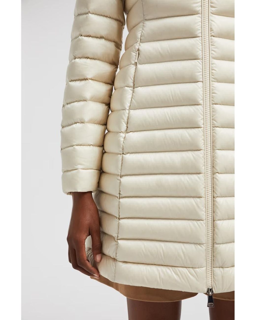 Moncler White Igelong Hooded Long Down Jacket