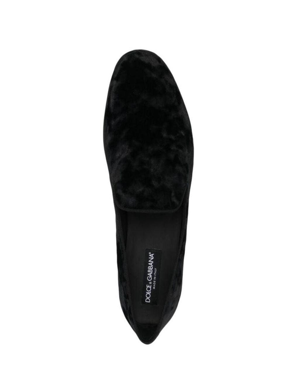 Dolce & Gabbana Black Round-Toe Flat Loafers for men