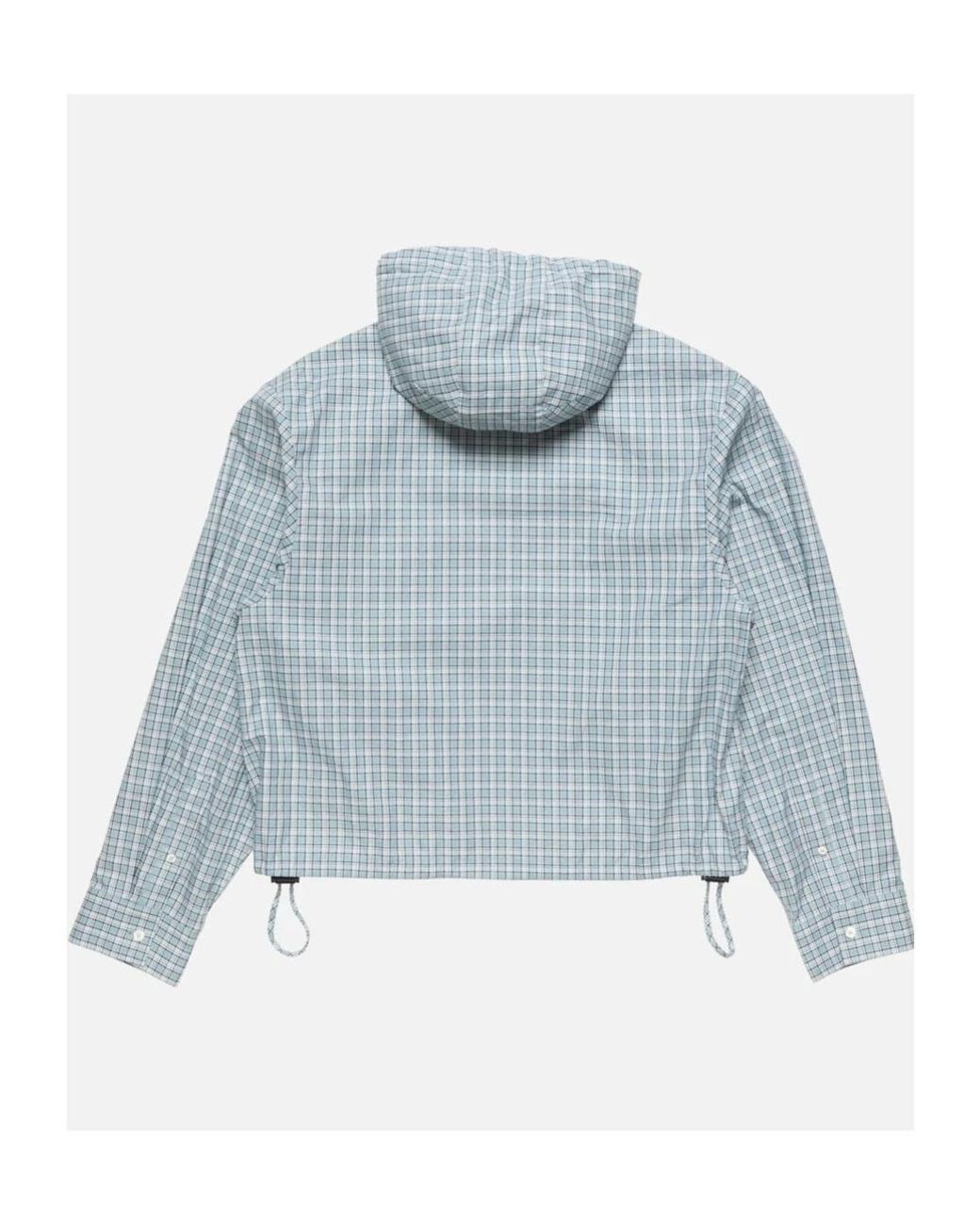 Acne Blue Hooded Check Jacket