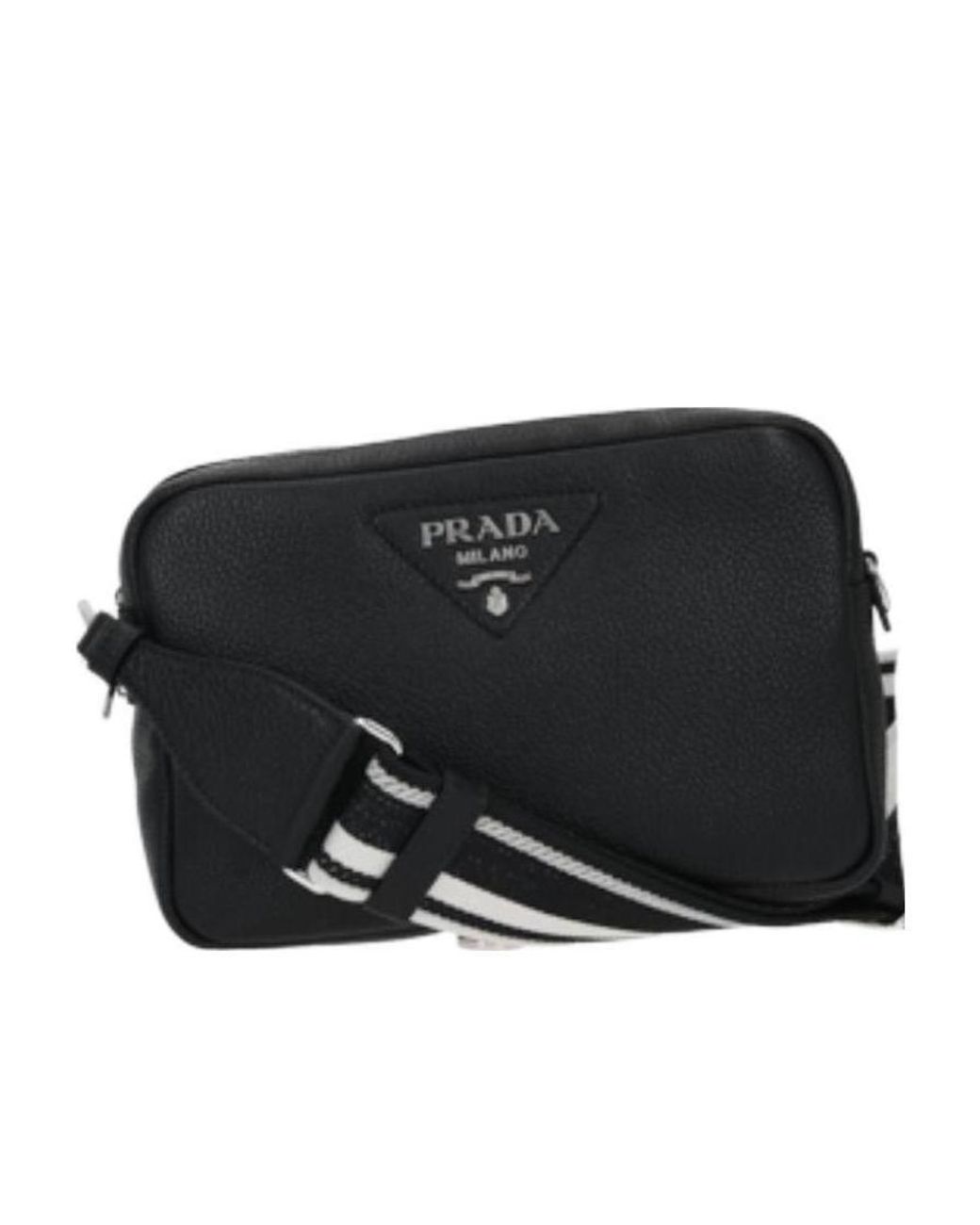Prada Black Flou Zip-Up Shoulder Bag