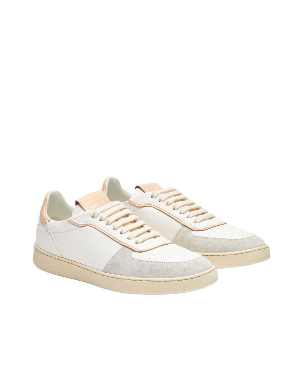 Stuart Weitzman White Sw Derby Leather Sneakers