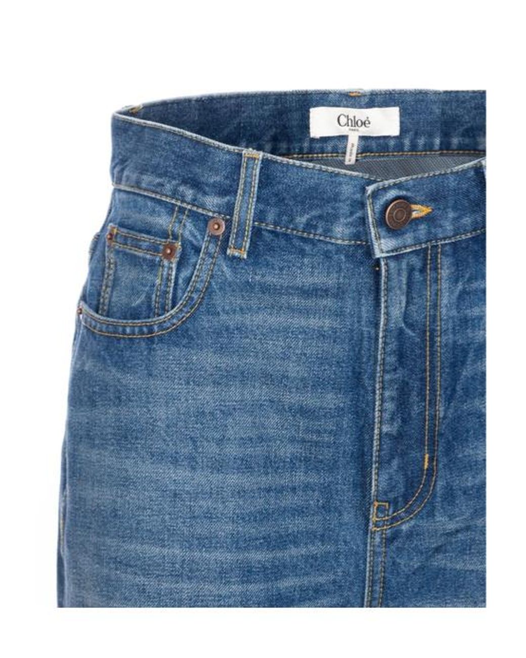 Chloé Blue Chloé Logo Patch Flared Jeans