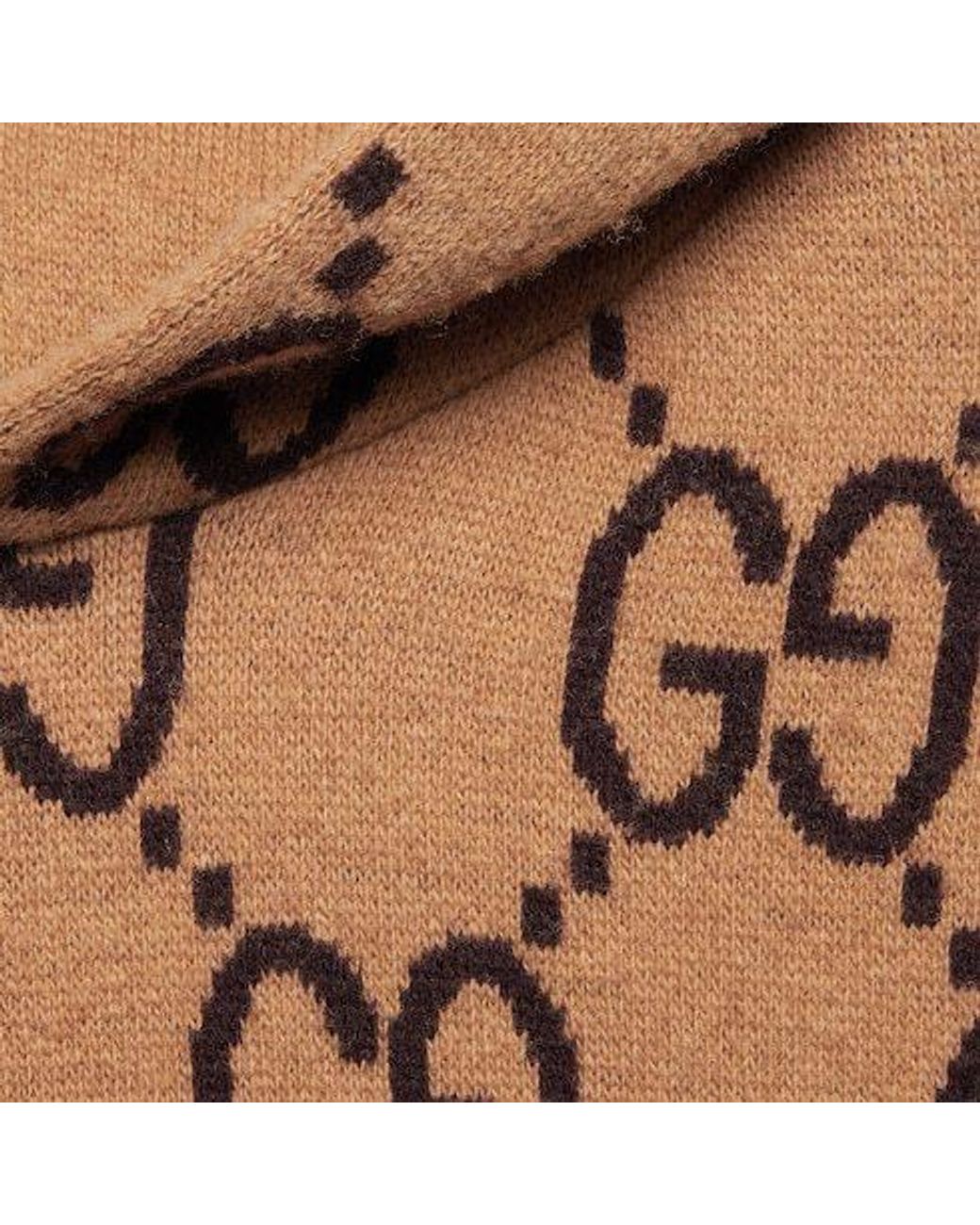 Gucci Brown Gg Wool Hooded Sweatshirt for men