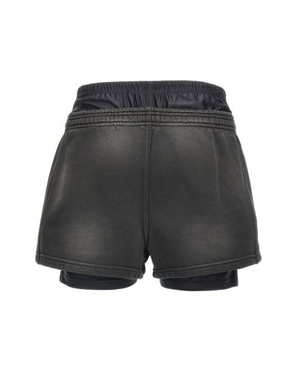 Alexander Wang Black Layered Elasticated-Waist Shorts