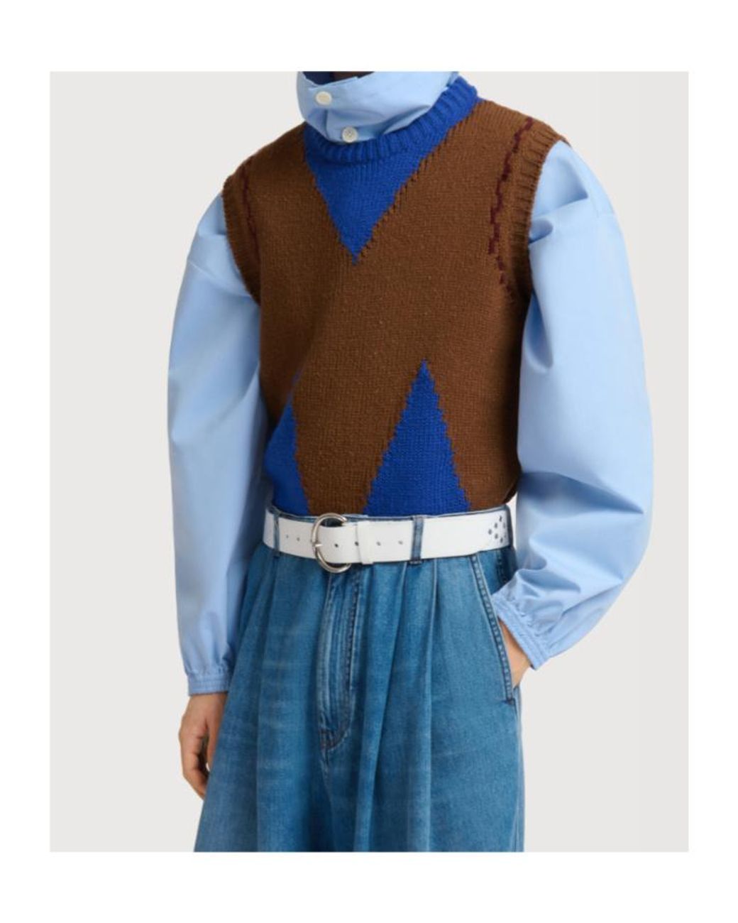 Marni Blue M Intarsia Vest for men